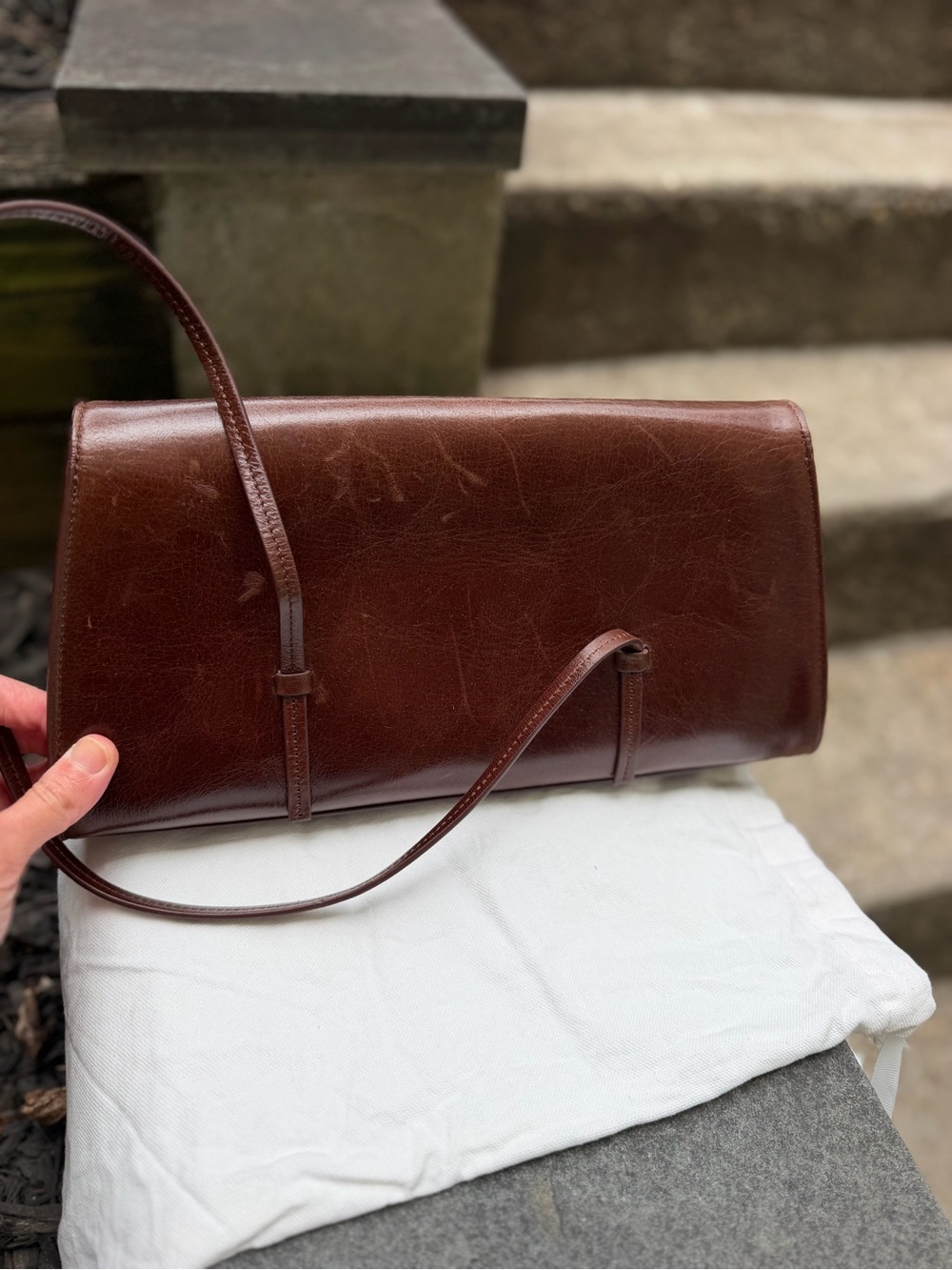 Stunning Reformation Chestnut brown Leather Shoulder Bag EUC - Picture 6 of 11